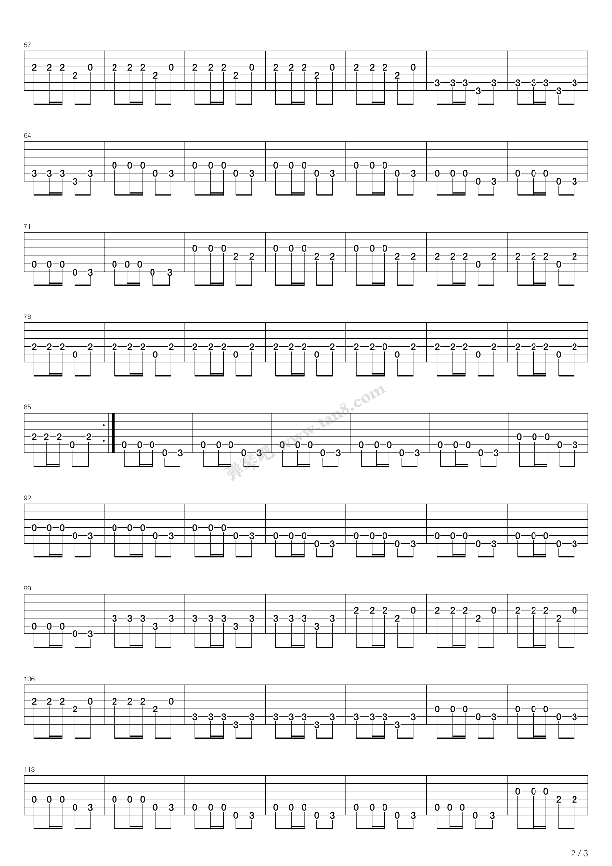 《追捕 - 主题曲 杜丘之歌》,原声带(六线谱 吉他谱吉他谱 第5页