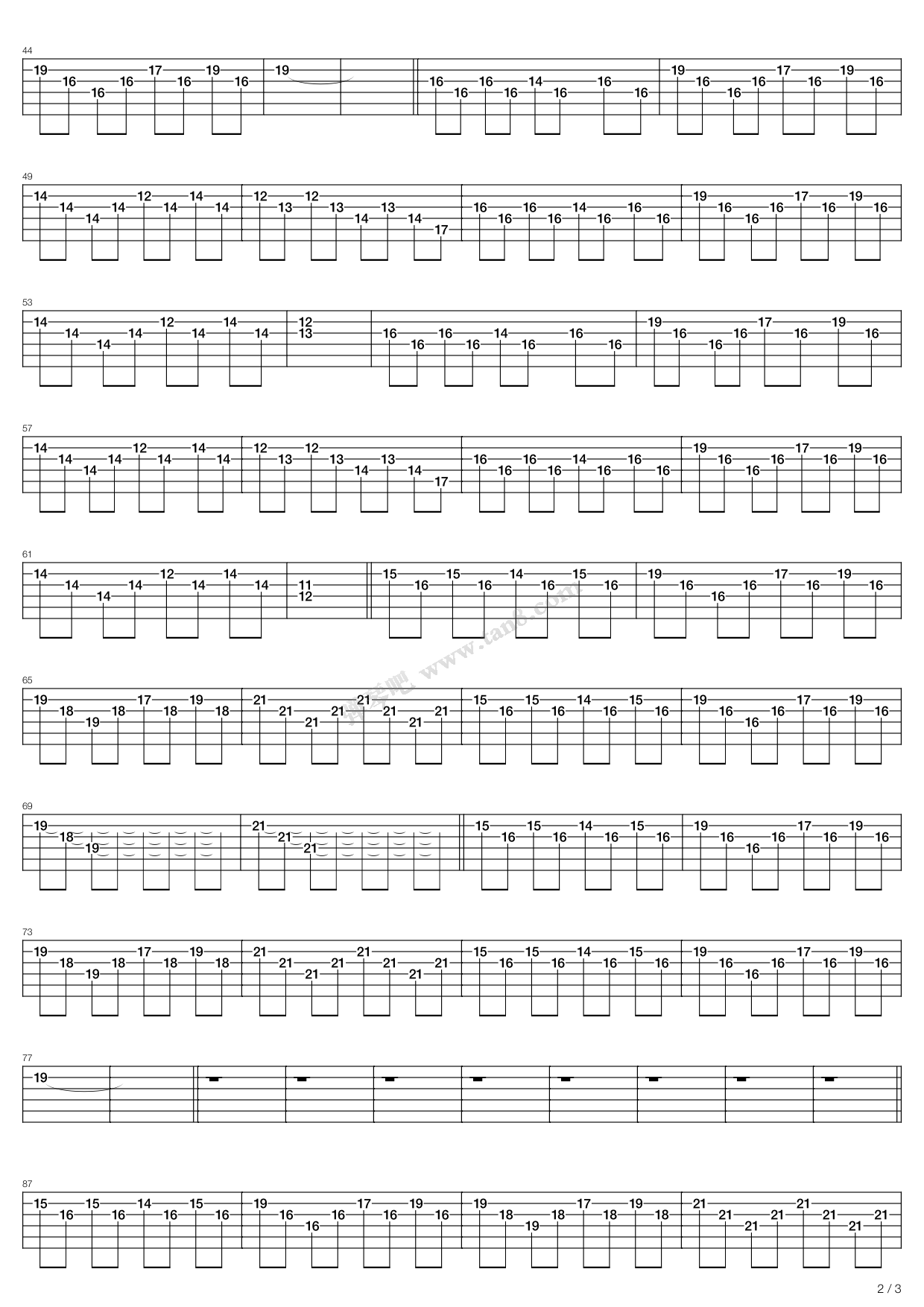 《radioactive》,imagine dragons(六线谱 吉他谱吉他谱 第6页