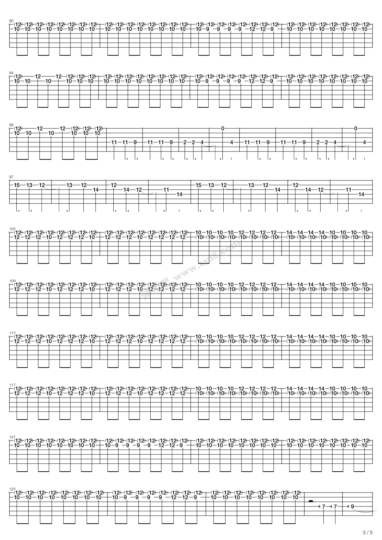 《city of blinding lights》,u2(六线谱 吉他谱吉他谱 第3页