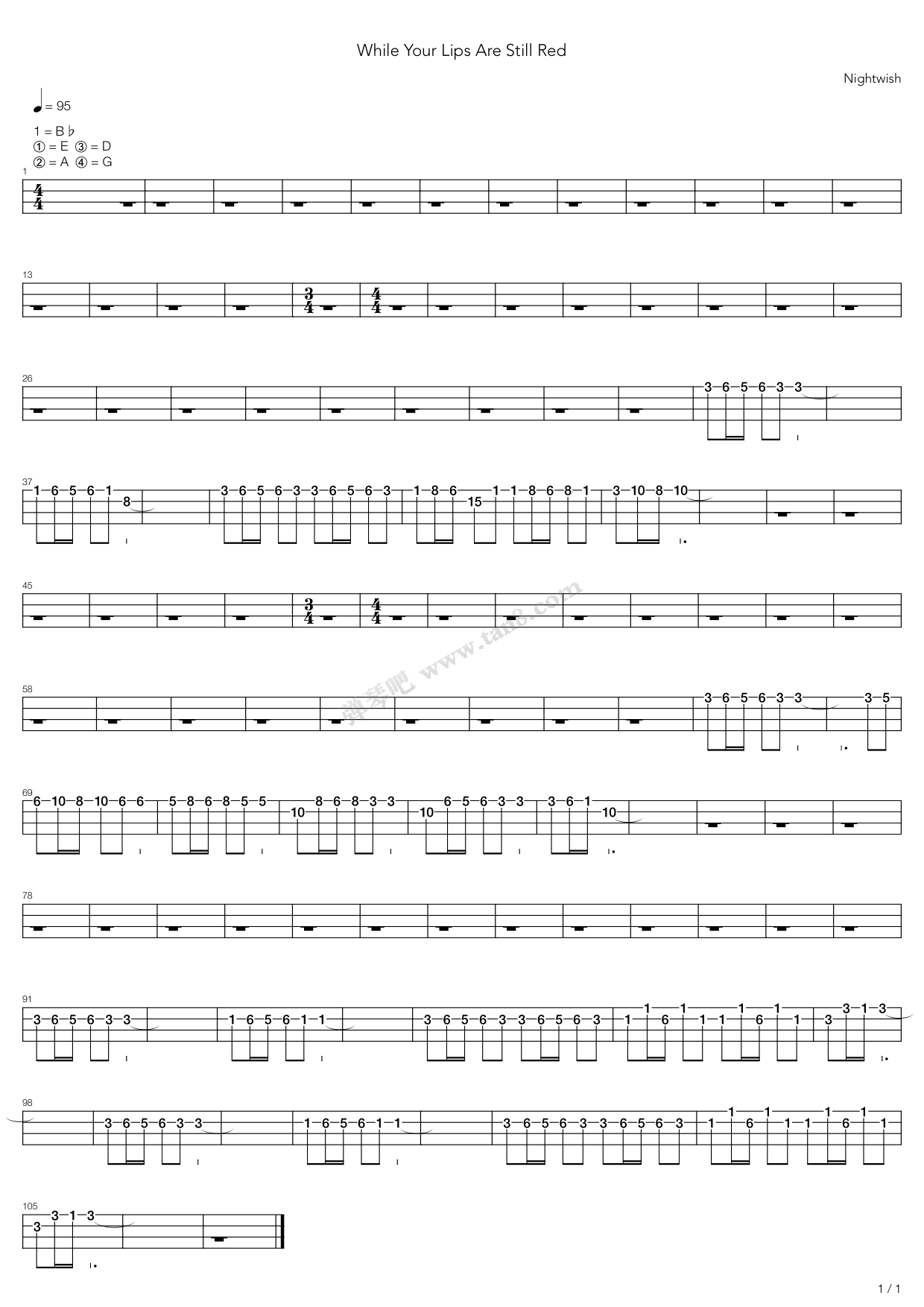 while your lips are still red 吉他谱-虫虫吉他谱免费下载