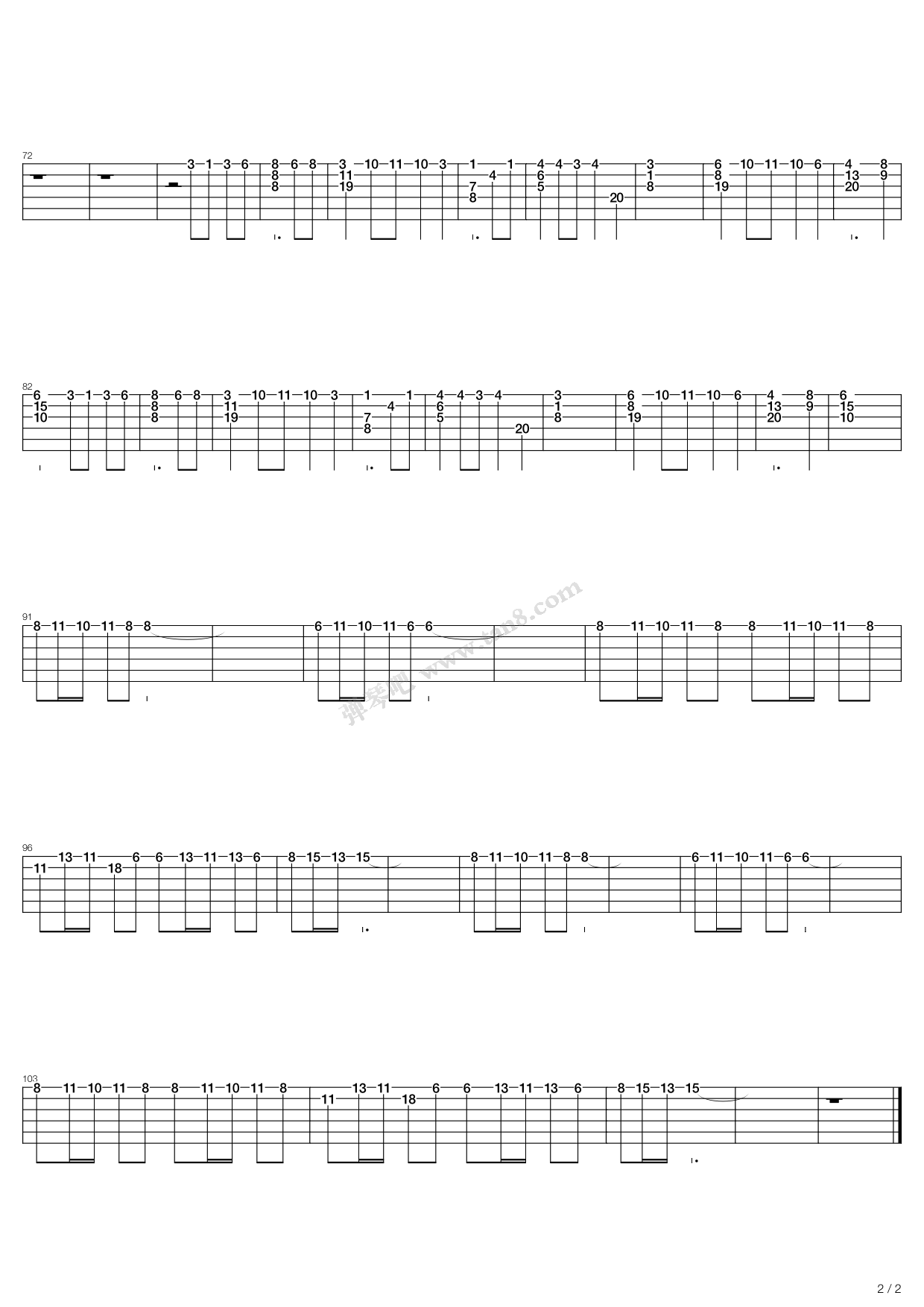 while your lips are still red 吉他谱-虫虫吉他谱免费下载