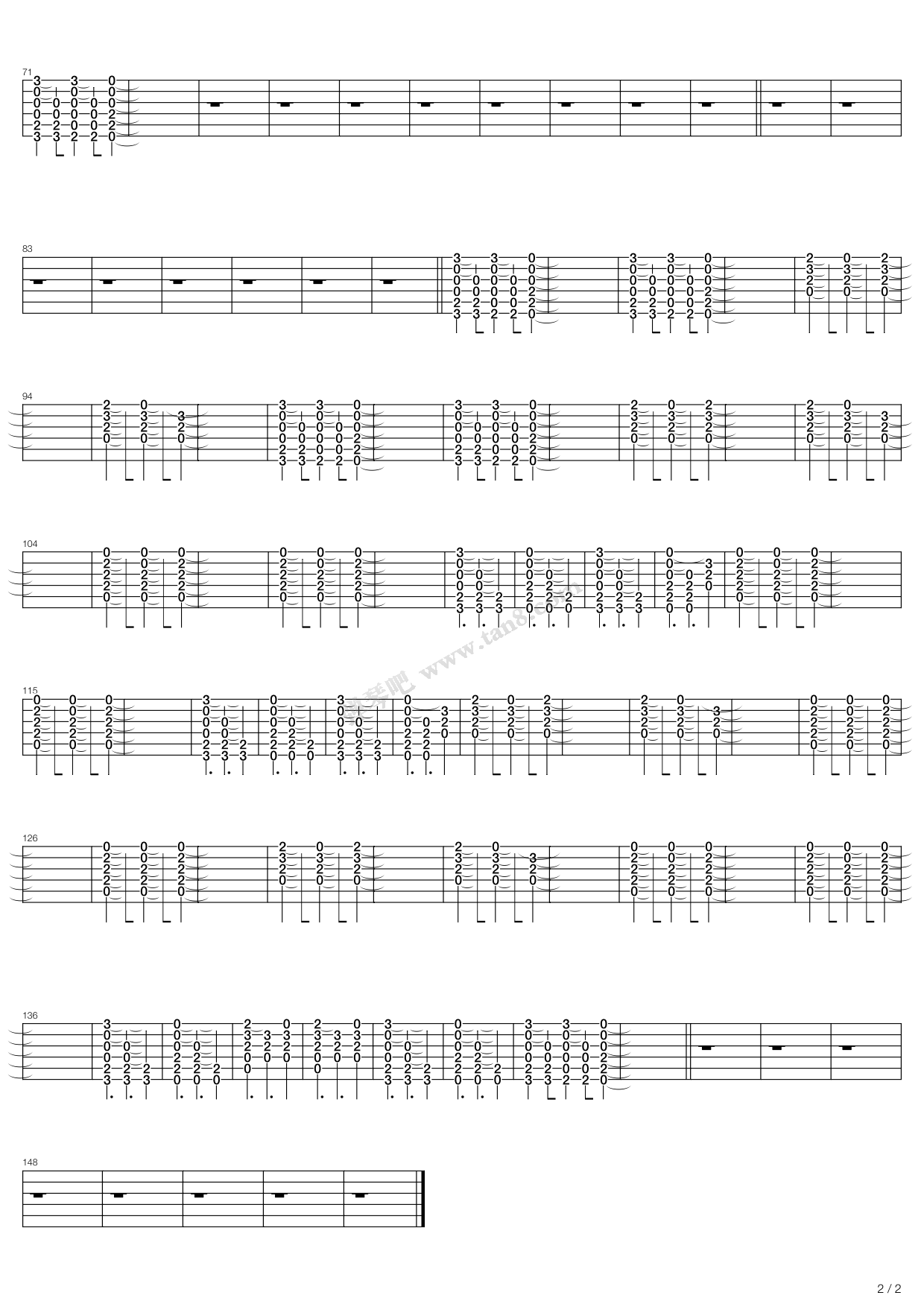 《push》,the cure(六线谱 吉他谱吉他谱 第2页