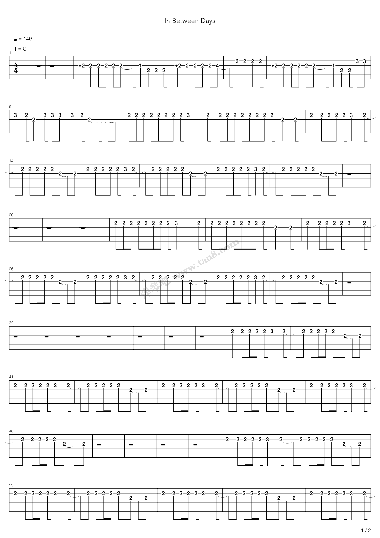 《in between days》,the cure(六线谱 吉他谱吉他谱 第6页