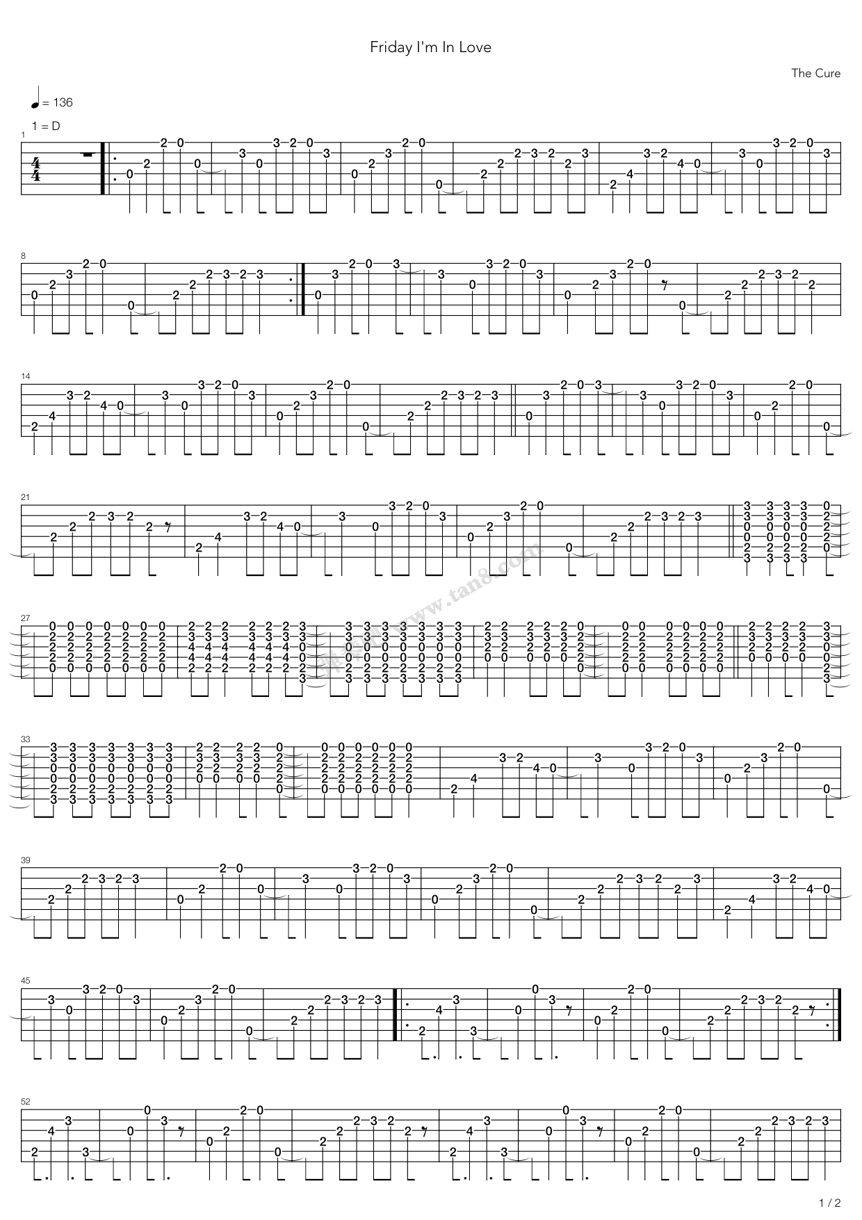 Friday Im In Love 吉他谱虫虫吉他谱免费下载