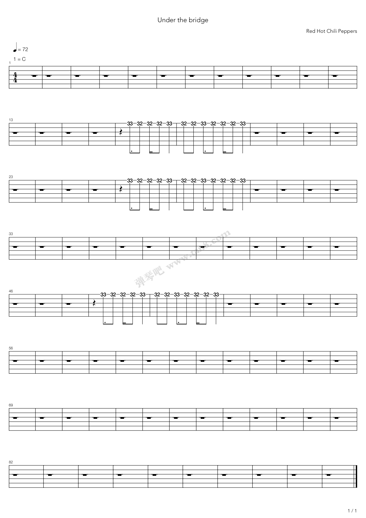 >> 儿歌 >> red hot chili peppers >>under the bridge