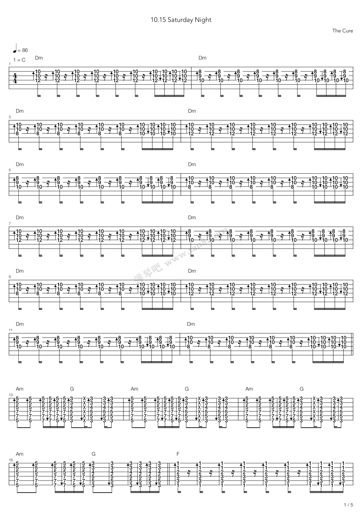 >> 儿歌 >> the cure >>10-15 saturday night