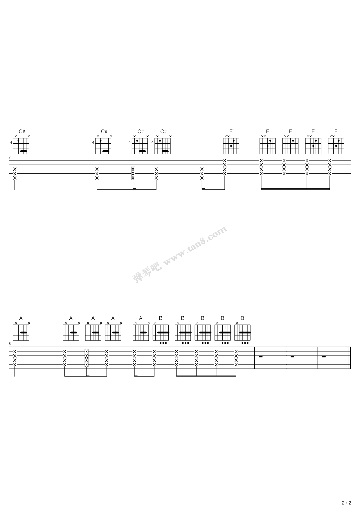 《nothing to lose》,red hot chili peppers(六线谱 吉他谱吉他谱 第