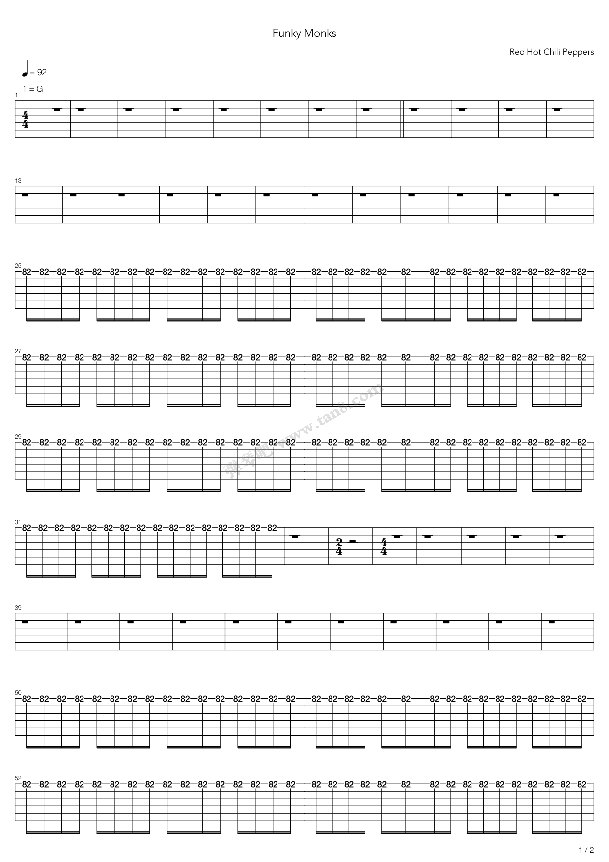funky monks 吉他谱-虫虫吉他谱免费下载