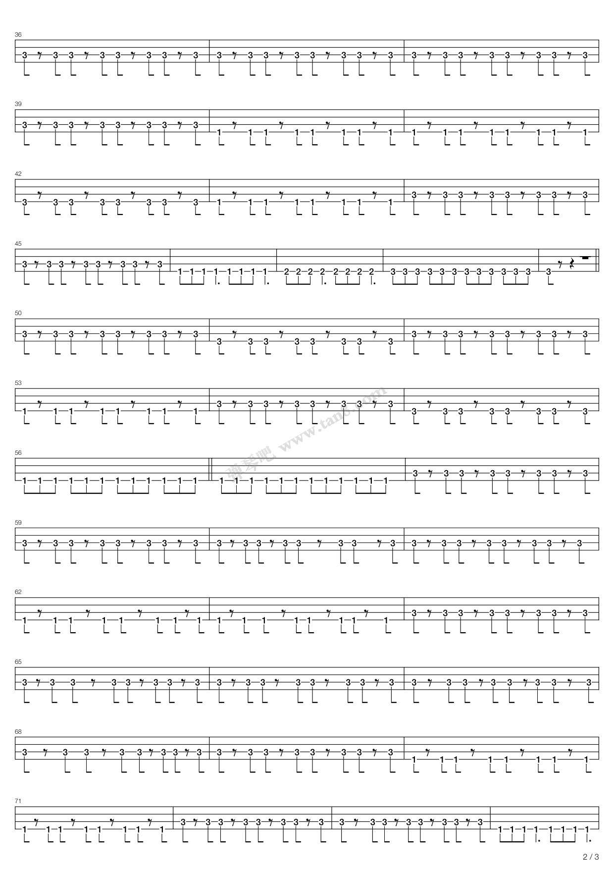 《Ride On》,AC/DC（六线谱 调六线吉他谱-虫虫吉他谱免费下载