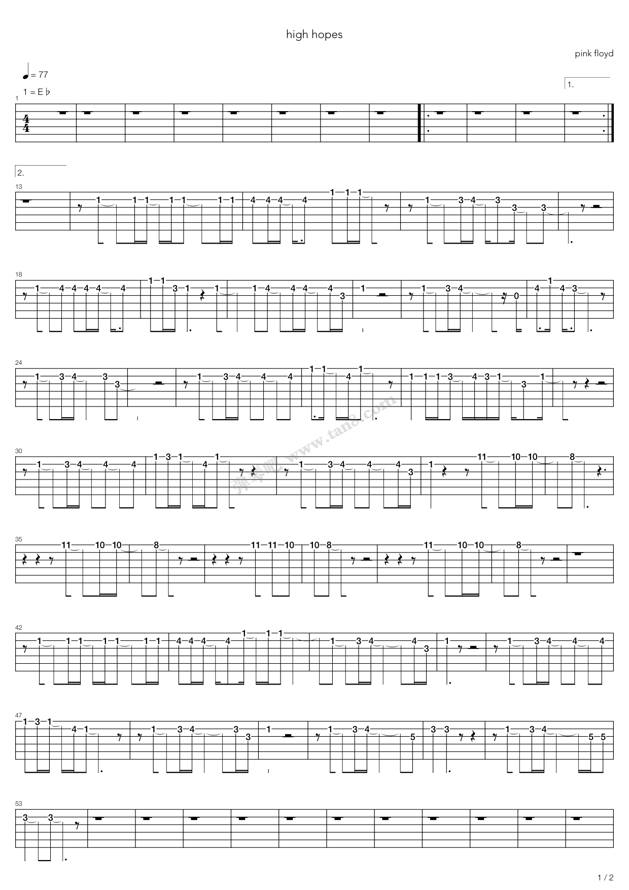 high hopes 吉他谱-虫虫吉他谱免费下载