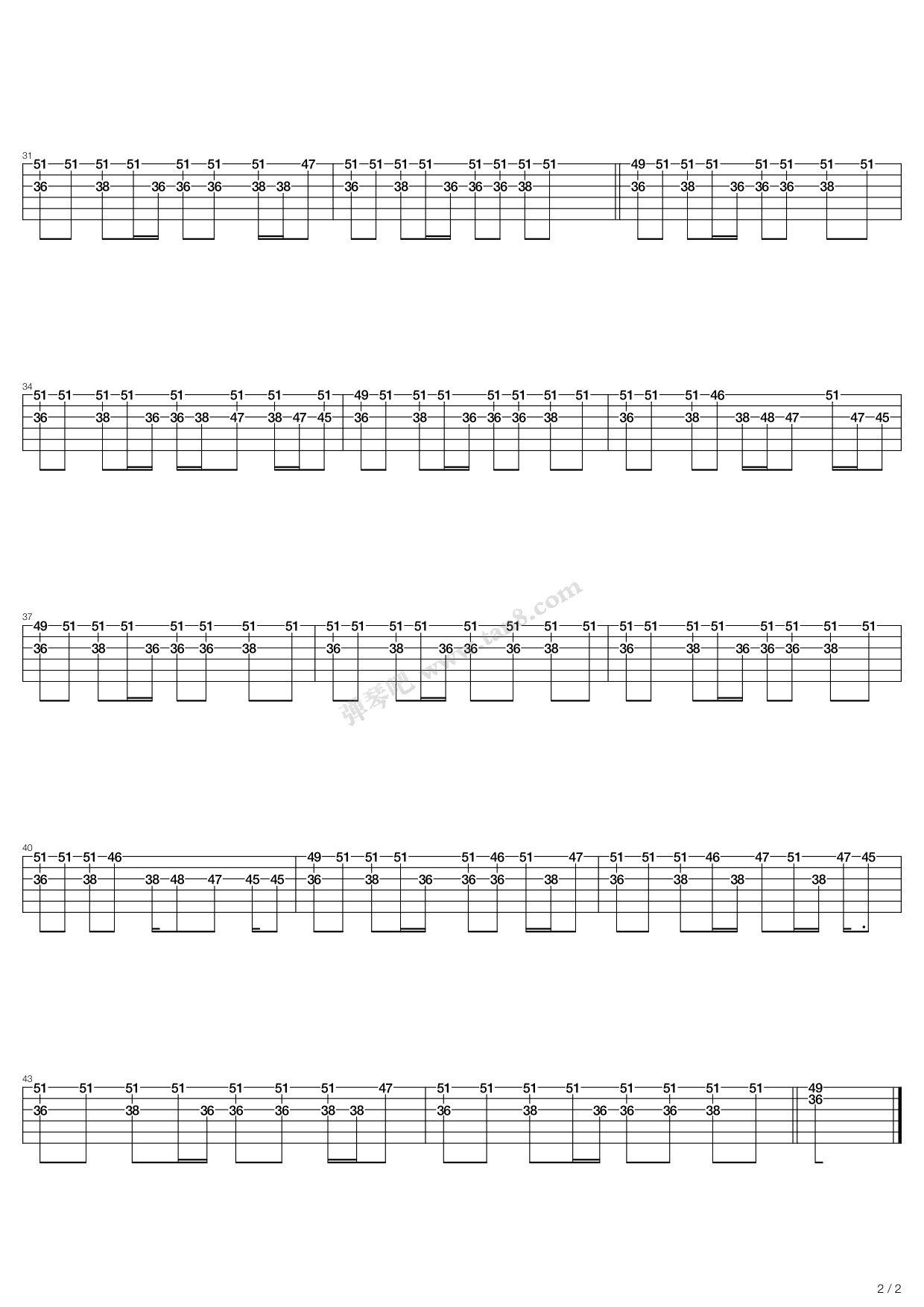 《breathe》,pink floyd(六线谱 吉他谱吉他谱 第6页