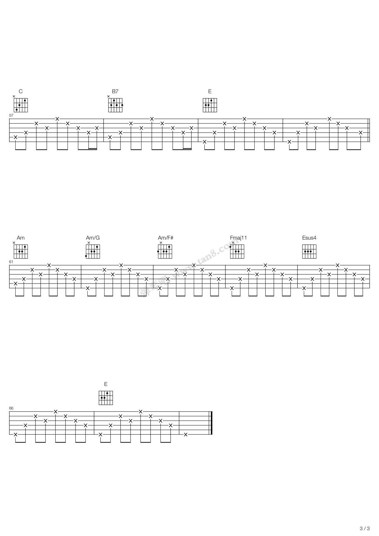 Unintended吉他谱 虫虫吉他谱免费下载 虫虫吉他