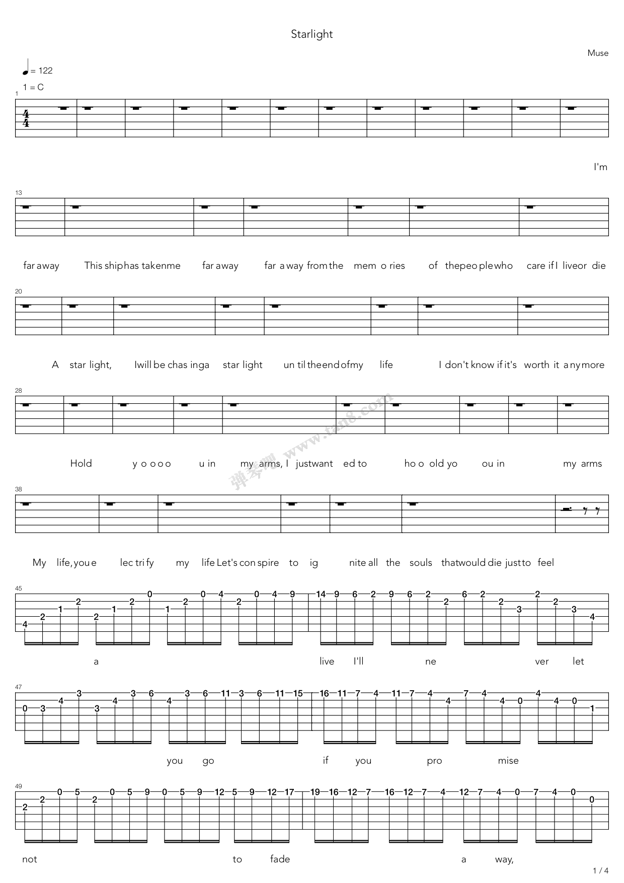 starlight 吉他谱-虫虫吉他谱免费下载