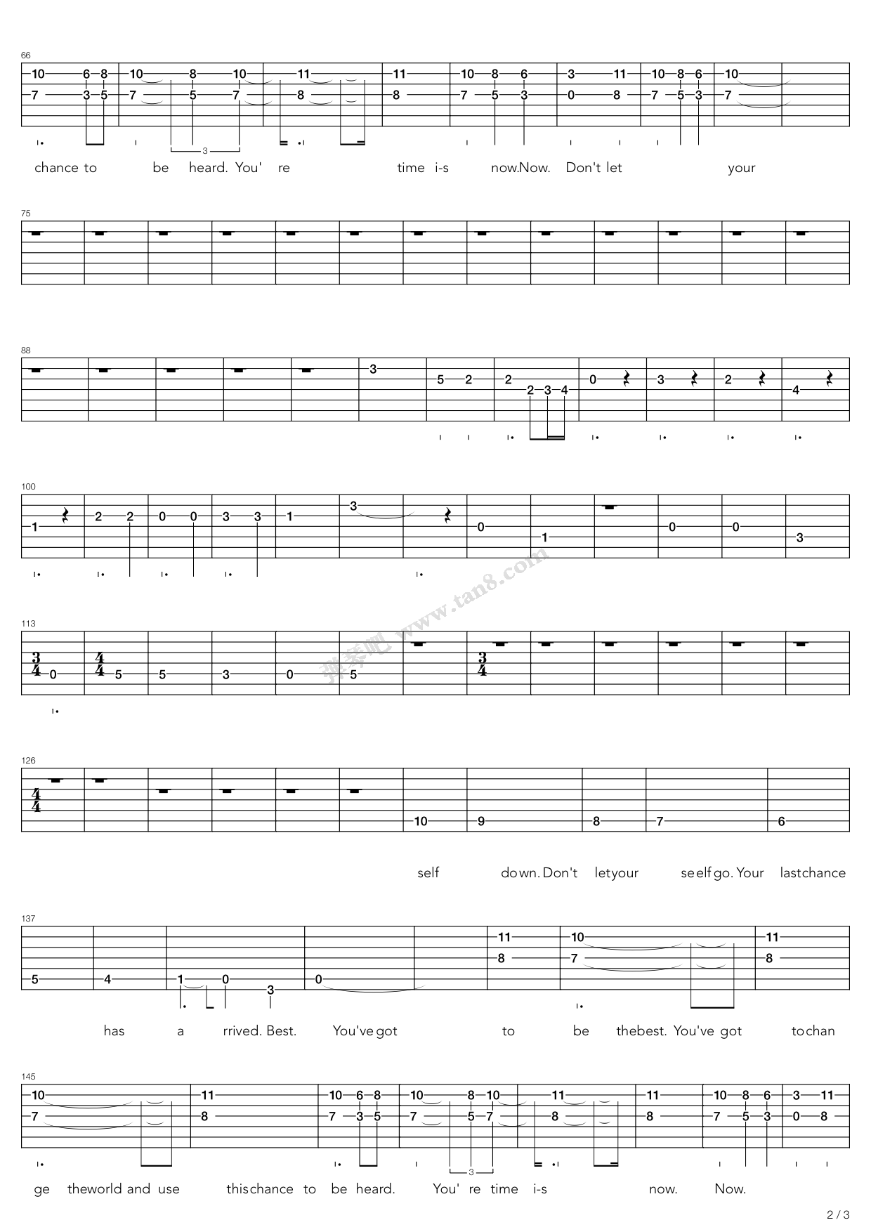 《Butterflies And Hurricanes》,Muse（六线谱 调六线吉他谱虫虫吉他谱免费下载