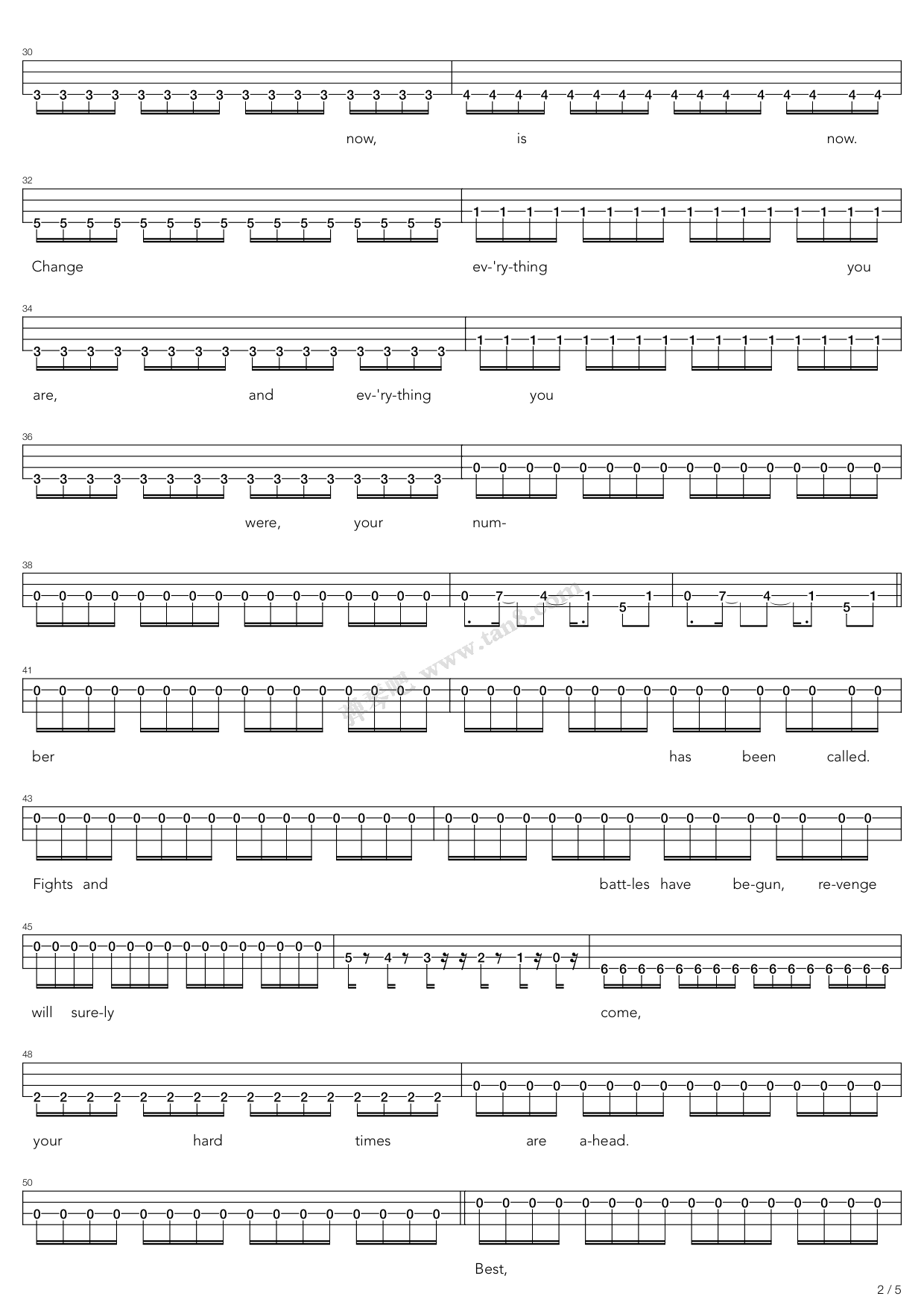 butterflies and hurricanes 吉他谱-虫虫吉他谱免费下载