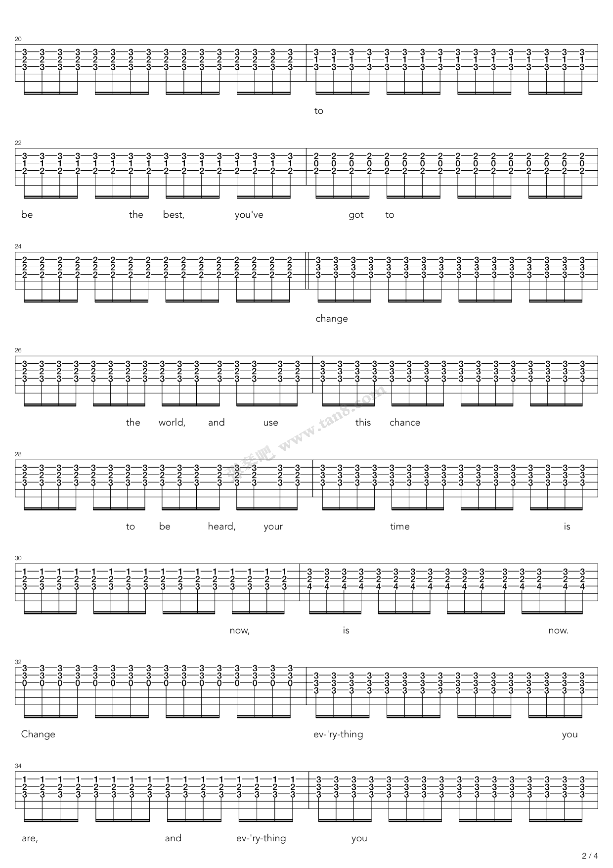 butterflies and hurricanes 吉他谱-虫虫吉他谱免费下载