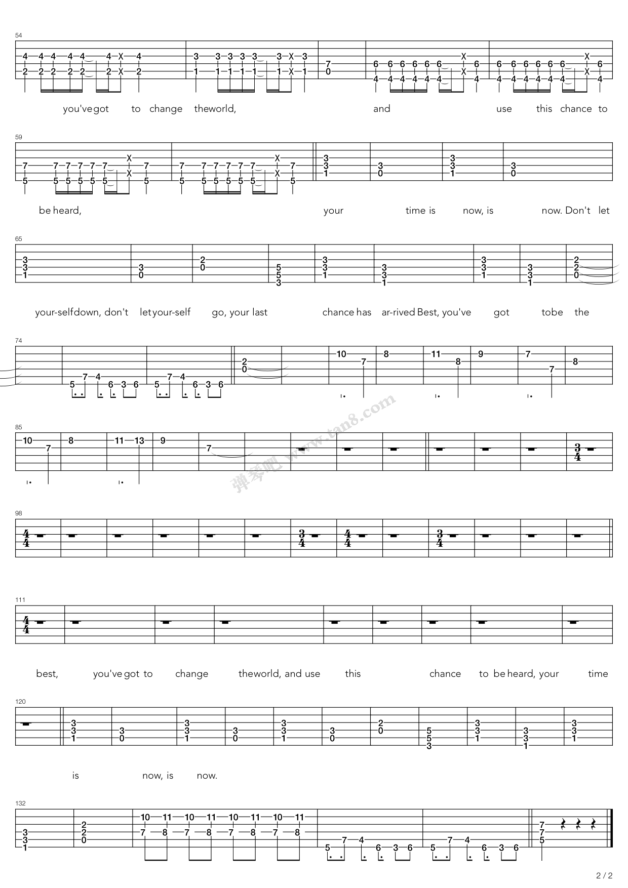 butterflies and hurricanes 吉他谱-虫虫吉他谱免费下载