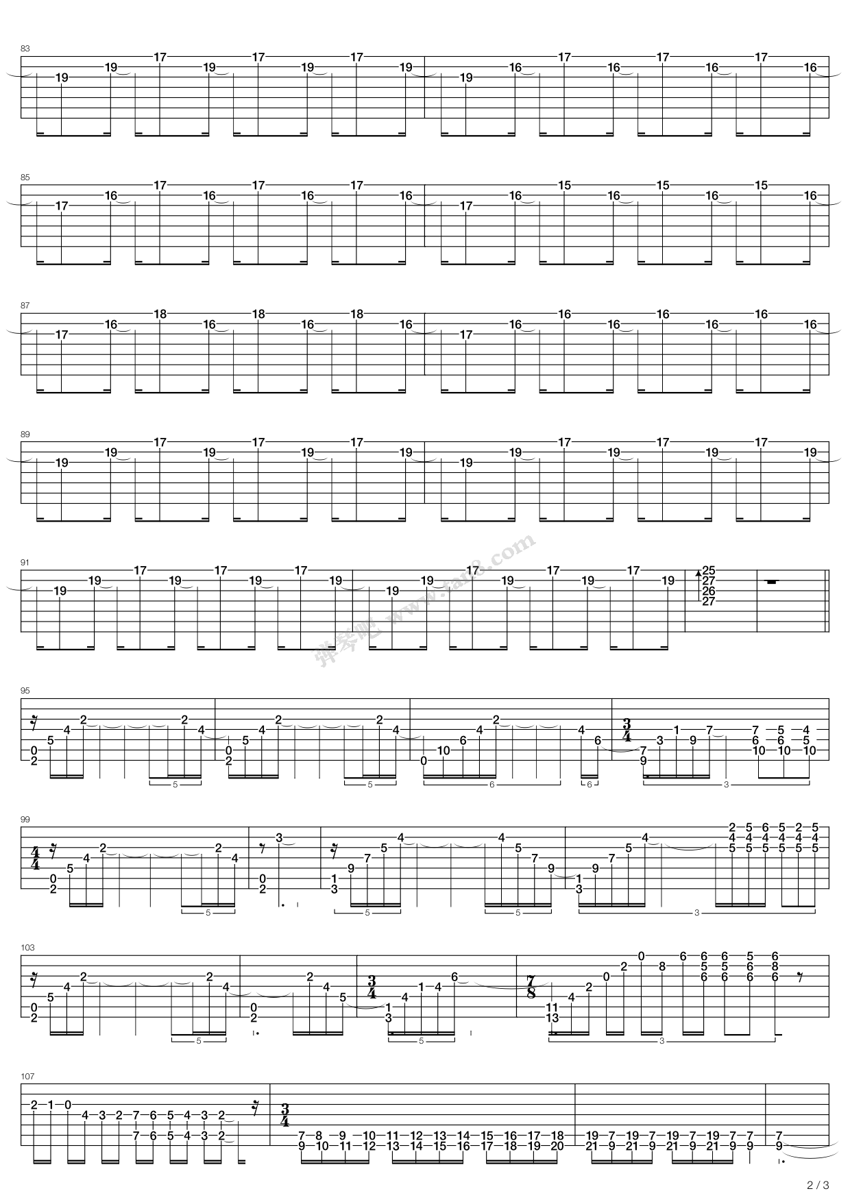 《butterflies hurricanes》,muse(六线谱 吉他谱吉他谱 第33页