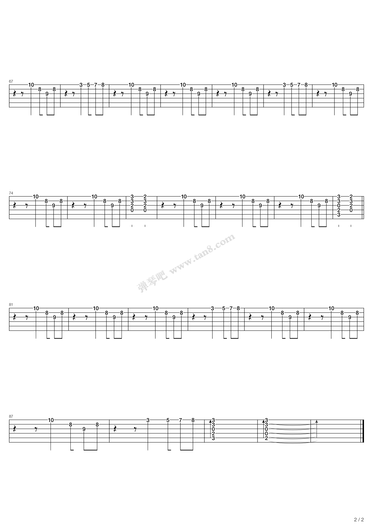 Butterfly Fly Away 吉他谱虫虫吉他谱免费下载