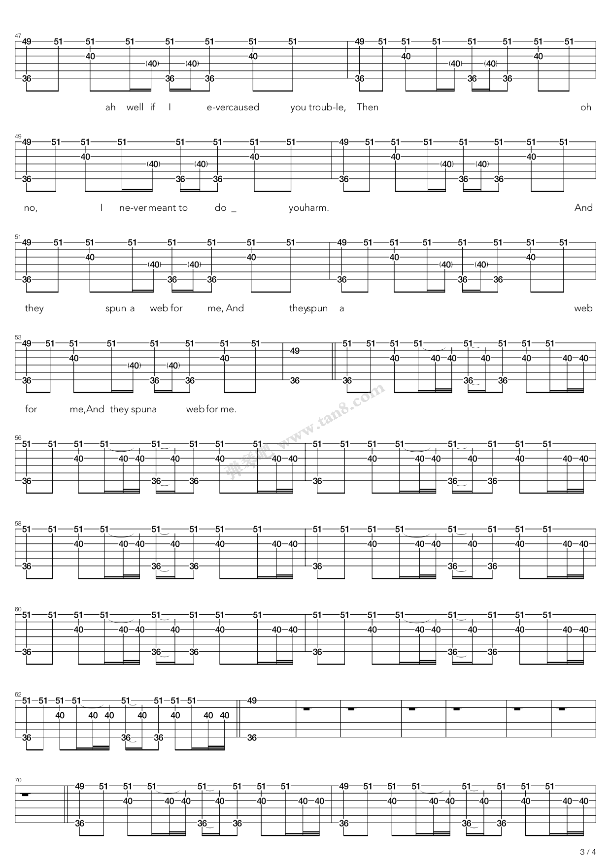 《trouble》,coldplay(六线谱 吉他谱吉他谱 第16页