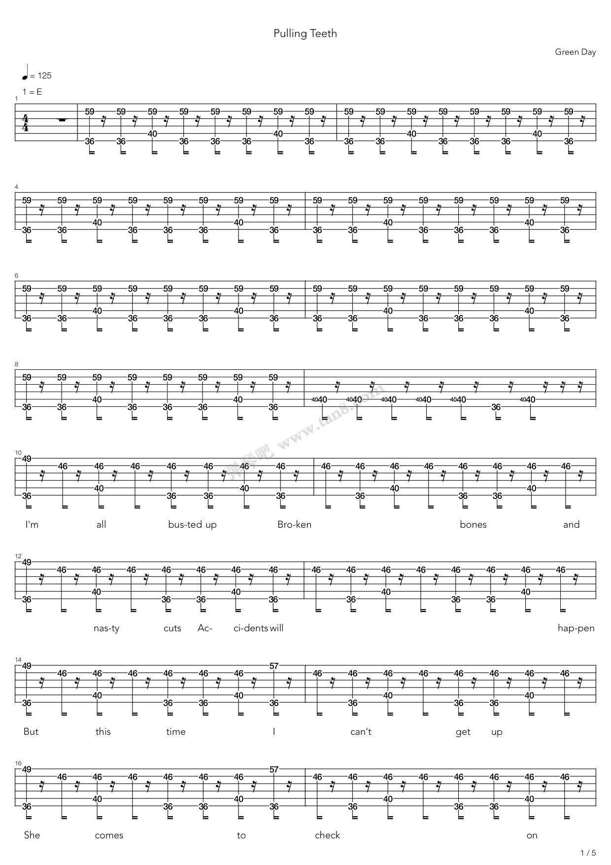 pulling teeth 吉他谱-虫虫吉他谱免费下载