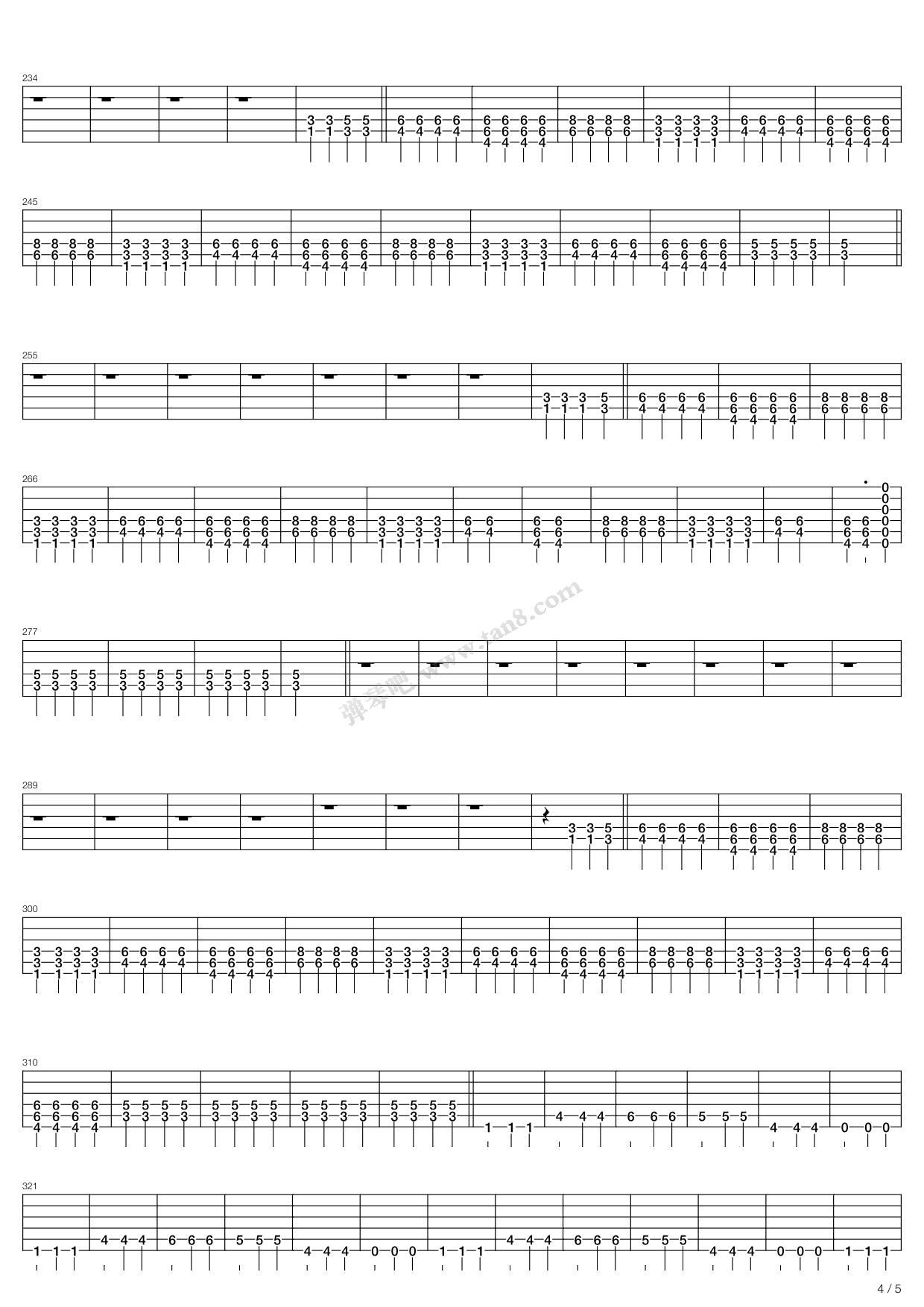 《holiday》,green day(六线谱 吉他谱吉他谱 第4页