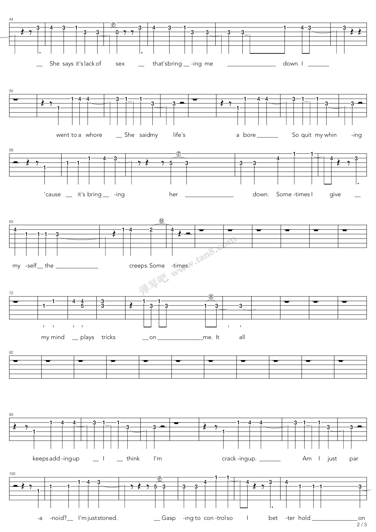 Basket Case 吉他谱虫虫吉他谱免费下载