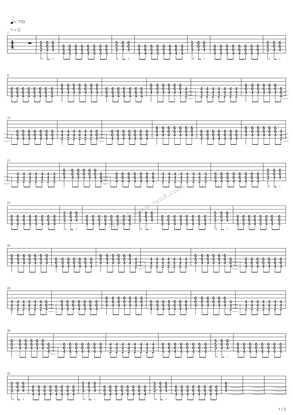 《american eulogy》,green day(六线谱 吉他谱吉他谱 第1页