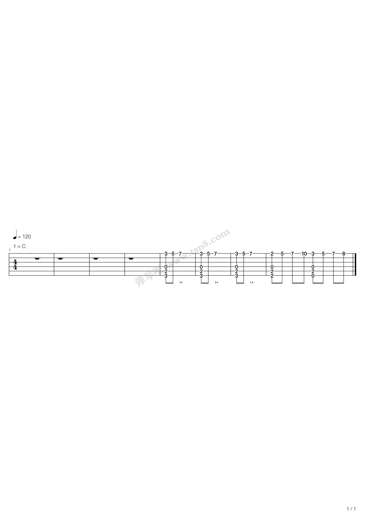 《Christmas Lights》,Coldplay（六线谱 调六线吉他谱虫虫吉他谱免费下载