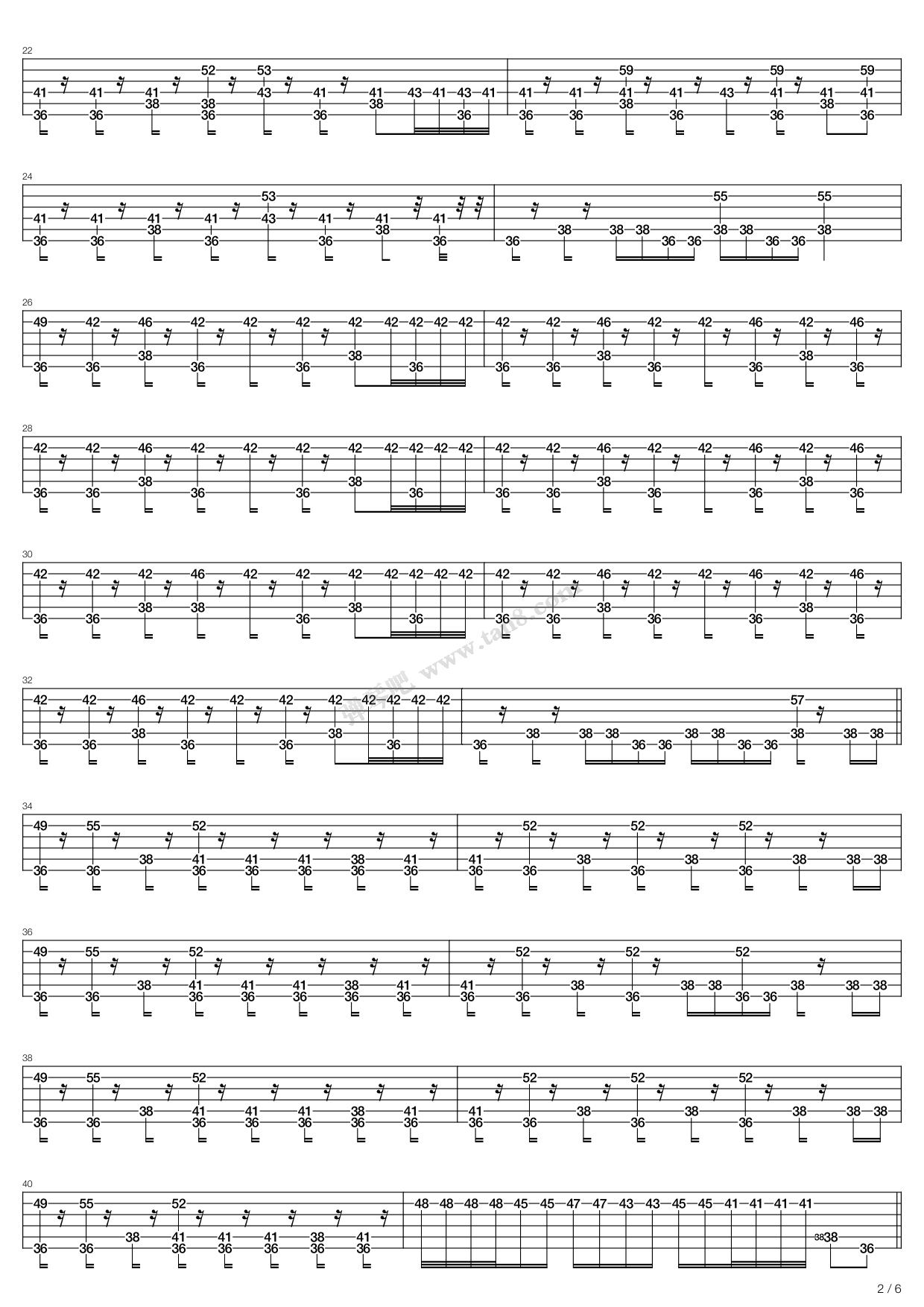 《dead memorise》,slipknot(六线谱 吉他谱吉他谱 第19页