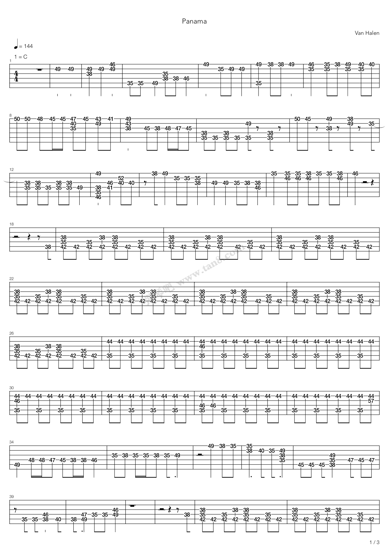 >> 流行 >> van halen (范·海伦) >>panama