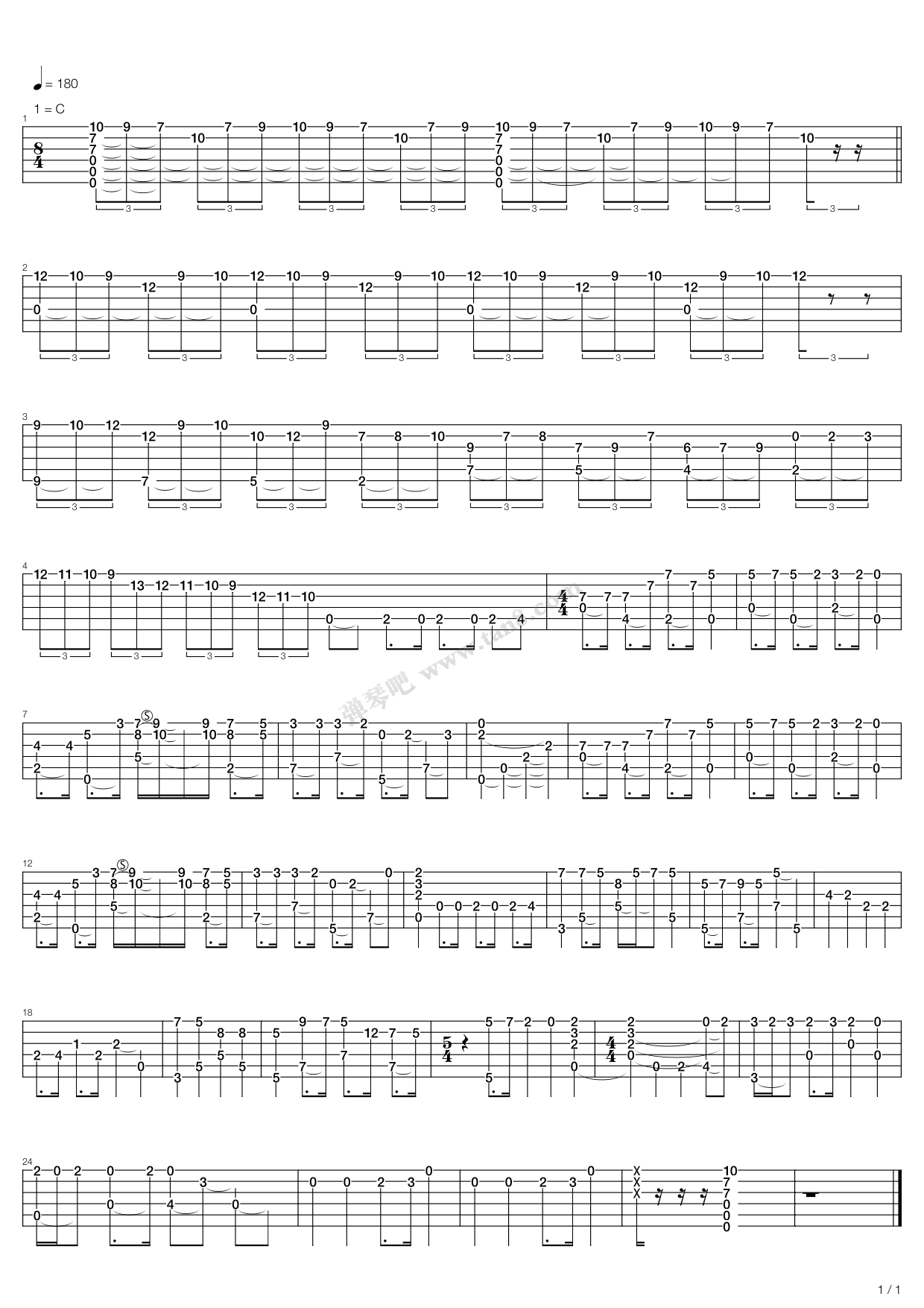 《机器猫(哆啦a梦)》,动漫游戏(六线谱 吉他谱吉他谱 第1页