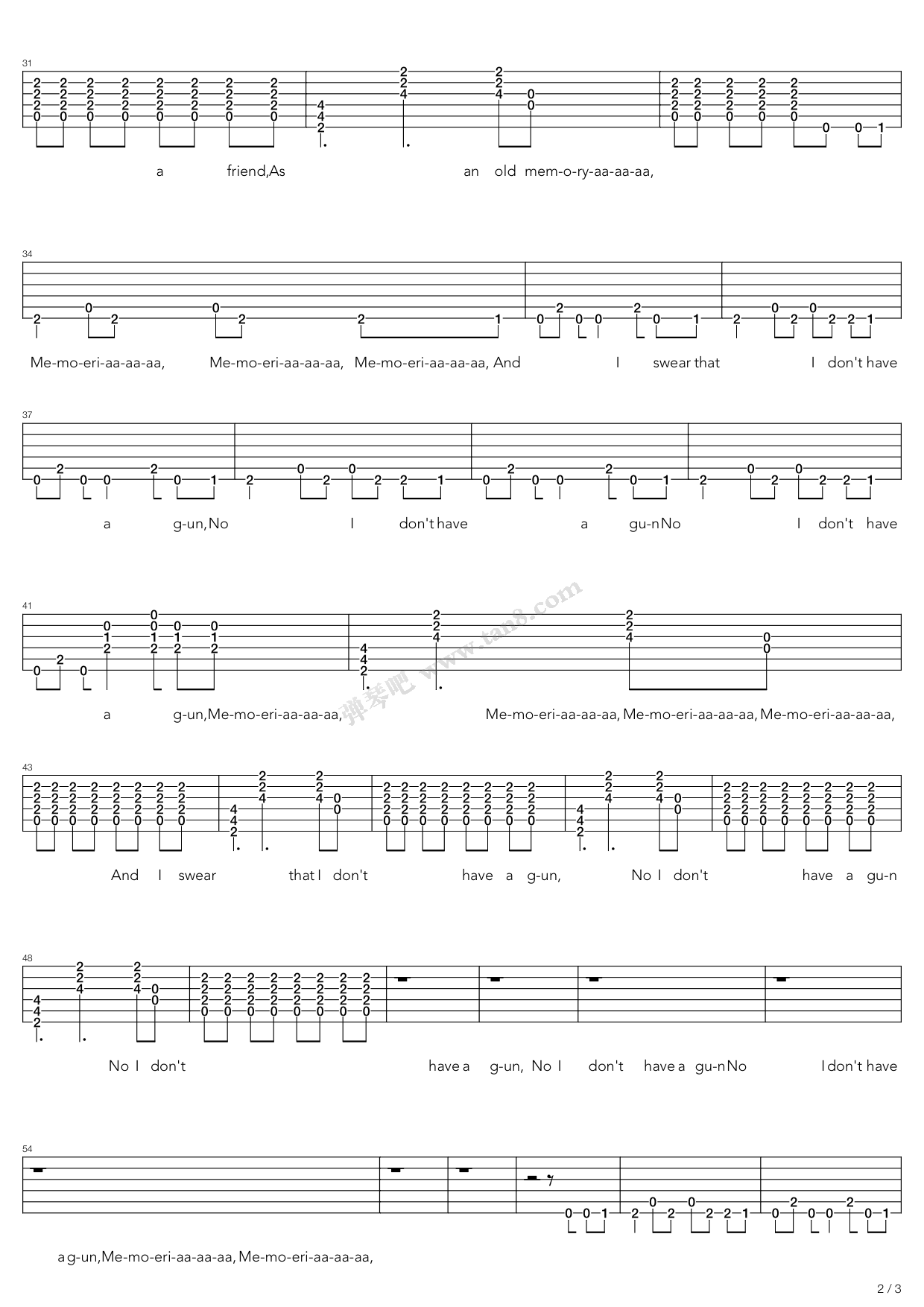 Come As You Are sheet music (easy) for guitar solo (chords) (PDF)