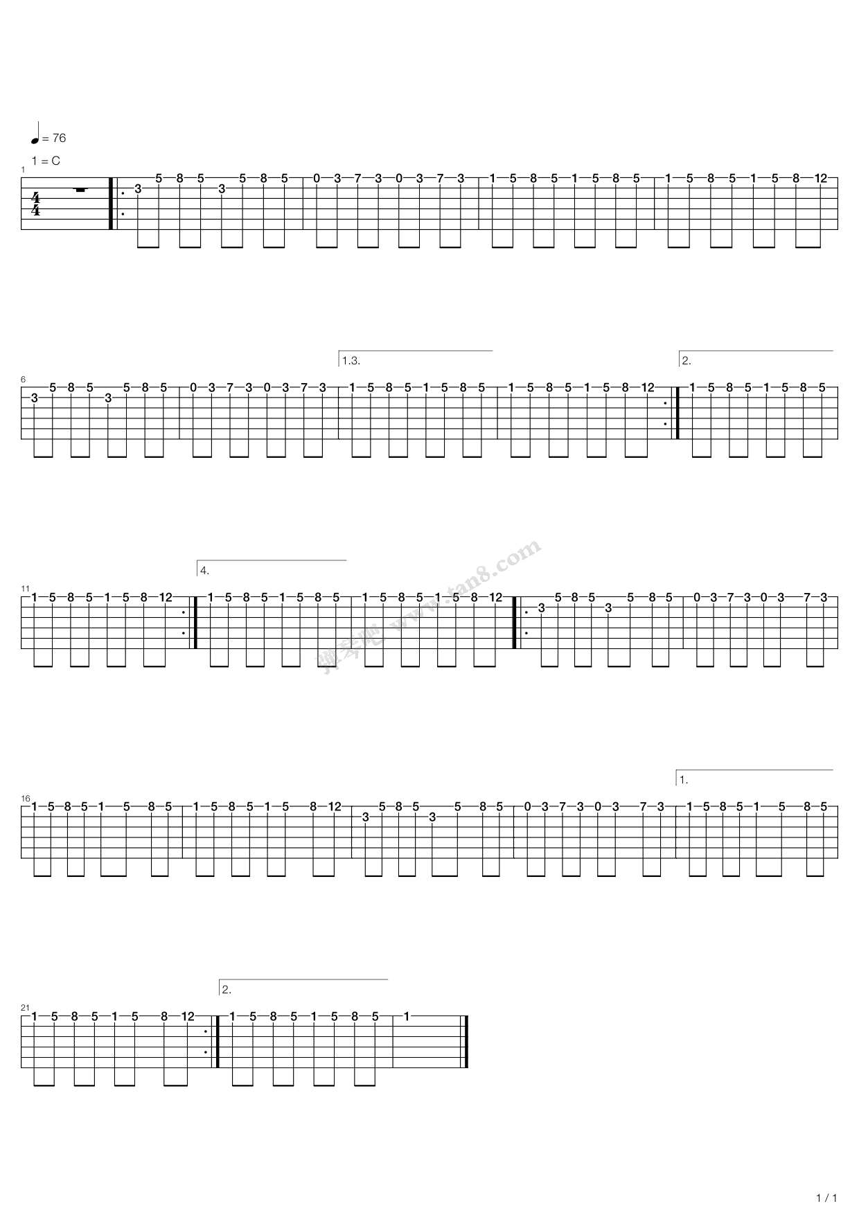 《clannad - 潮鸣り》,动漫游戏(六线谱 吉他谱吉他谱 第2页