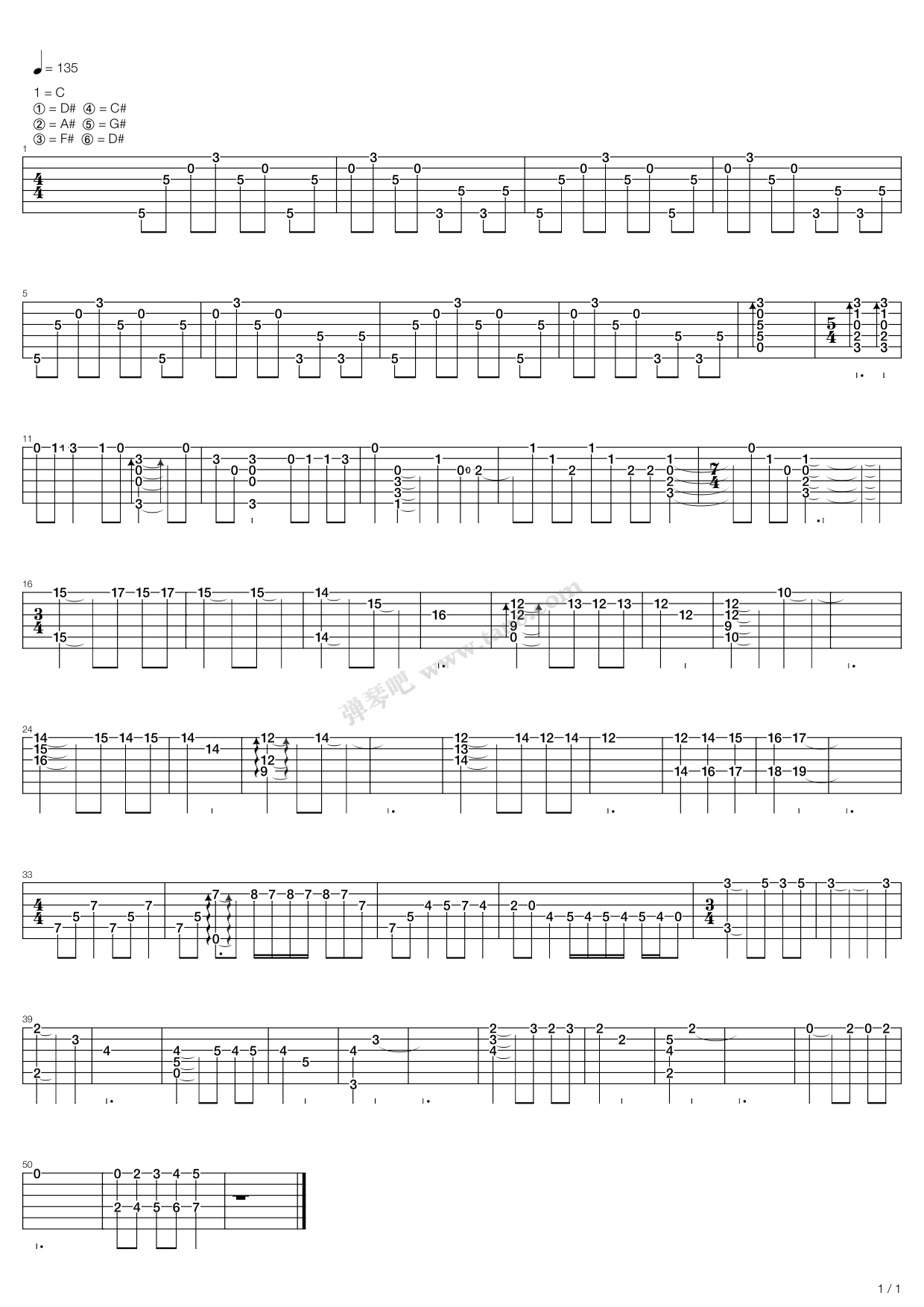 《pure imagination live》,buckethead(六线谱 吉他谱吉他谱 第1页