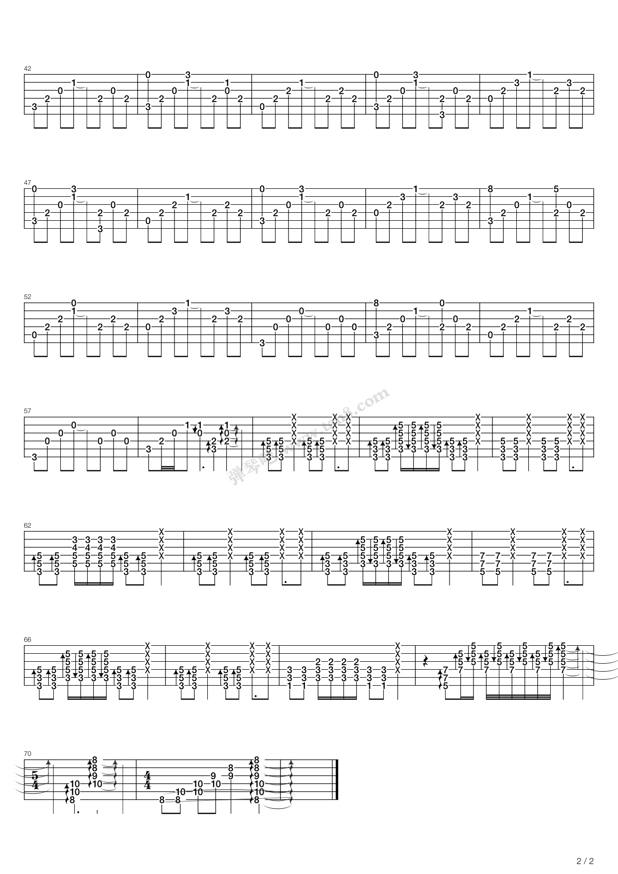 《星》,区瑞强(六线谱 吉他谱吉他谱 第2页