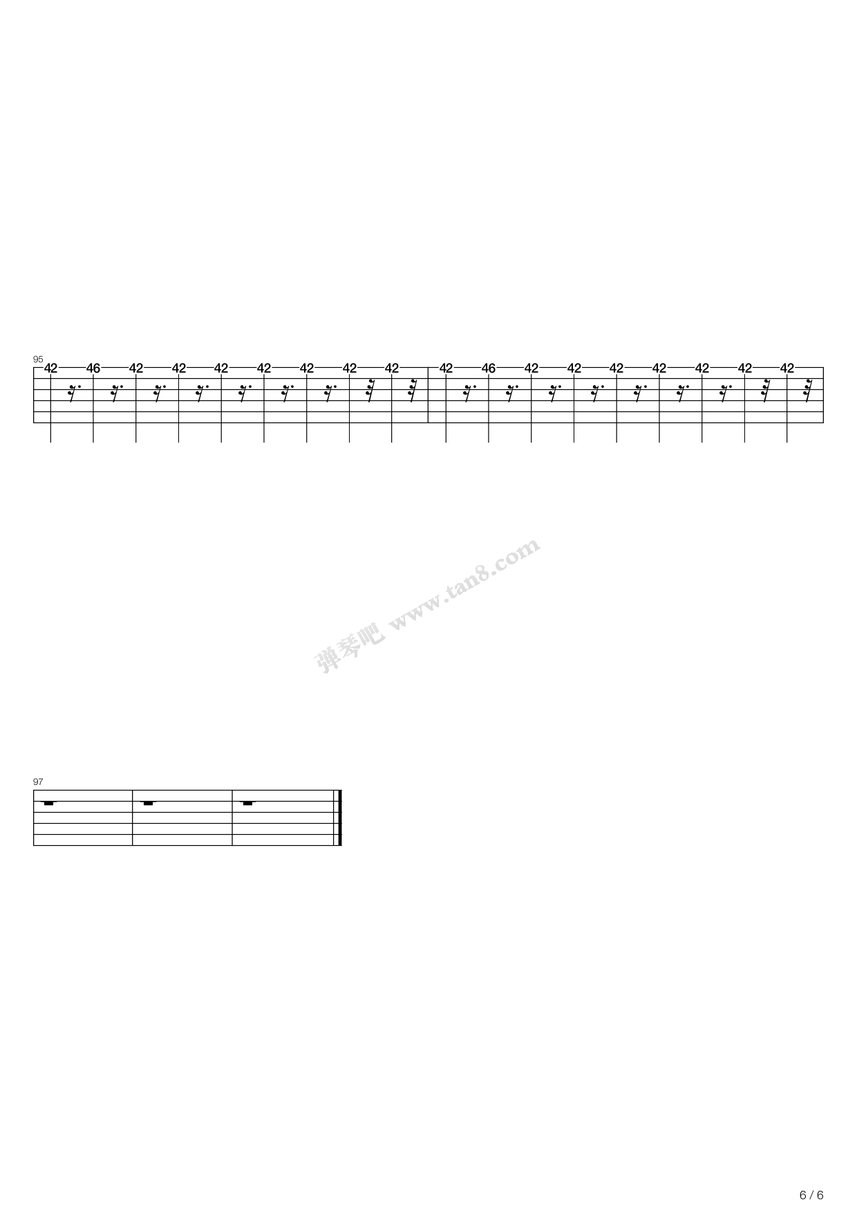 止战之殇-周杰伦五线谱预览6-钢琴谱文件（五线谱、双手简谱、数字谱、Midi、PDF）免费下载