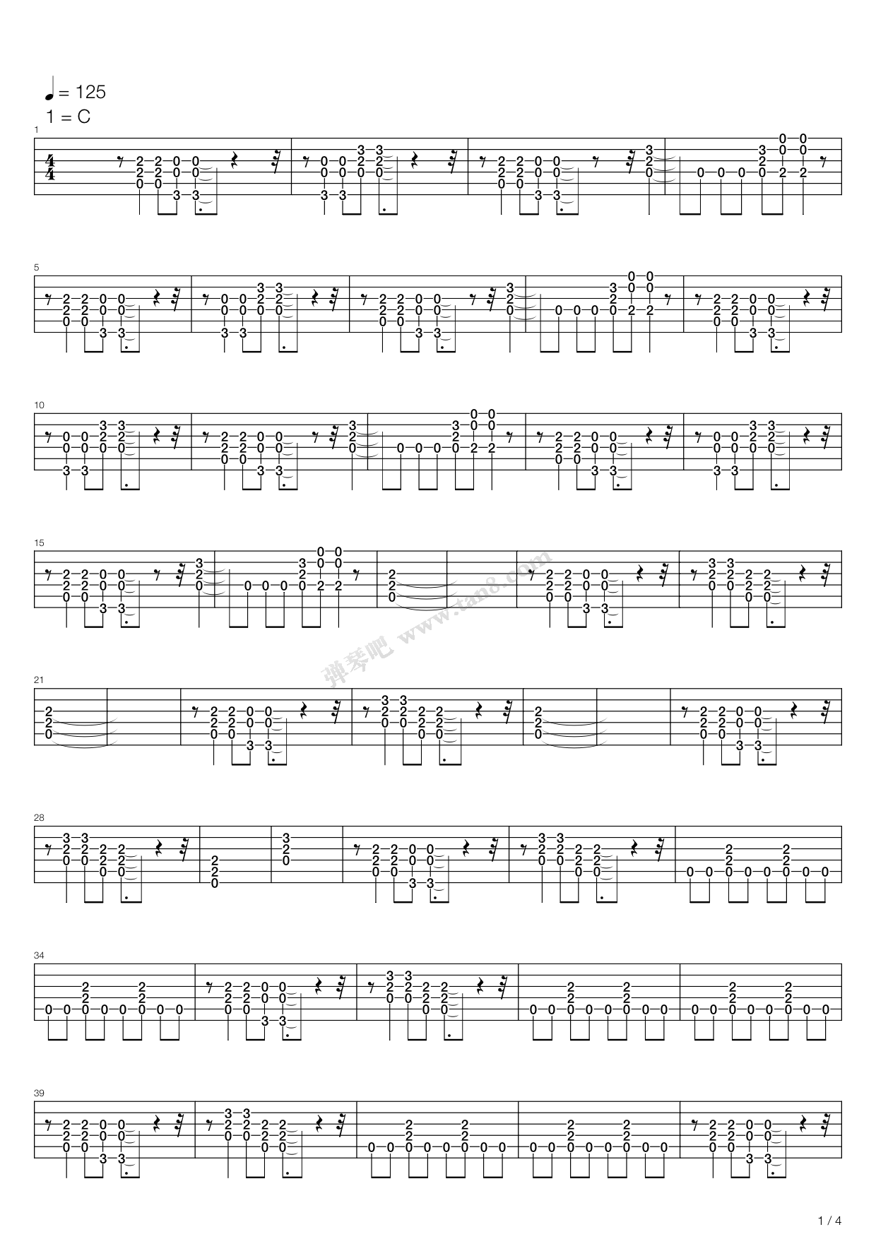 随心所欲 吉他谱-虫虫吉他谱免费下载