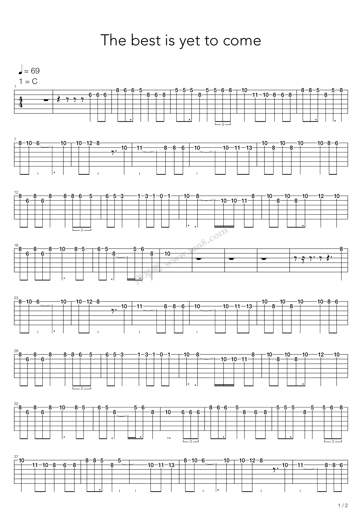 The best is yet to come 吉他谱虫虫吉他谱免费下载
