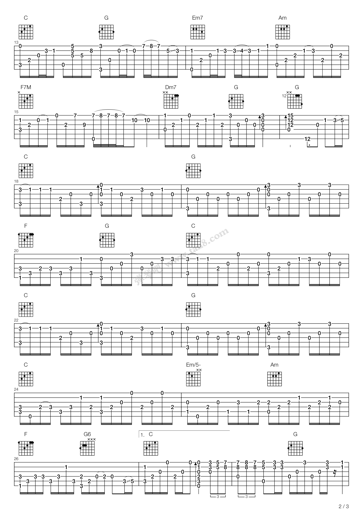 北极星的眼泪-微笑PASTA背景音乐五线谱预览5-钢琴谱文件（五线谱、双手简谱、数字谱、Midi、PDF）免费下载