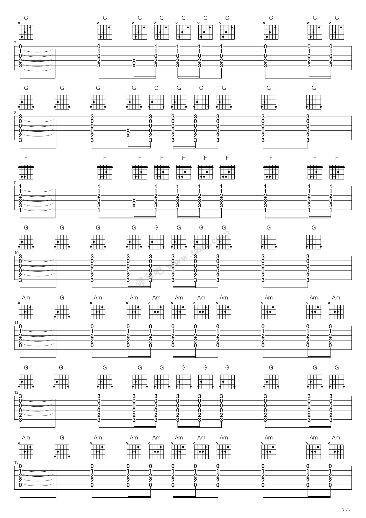 《罪人》,谢霆锋(六线谱 吉他谱吉他谱 第3页