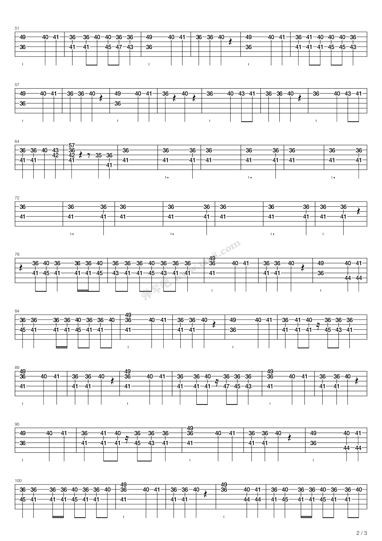 《活火山》,谢霆锋(六线谱 吉他谱吉他谱 第4页