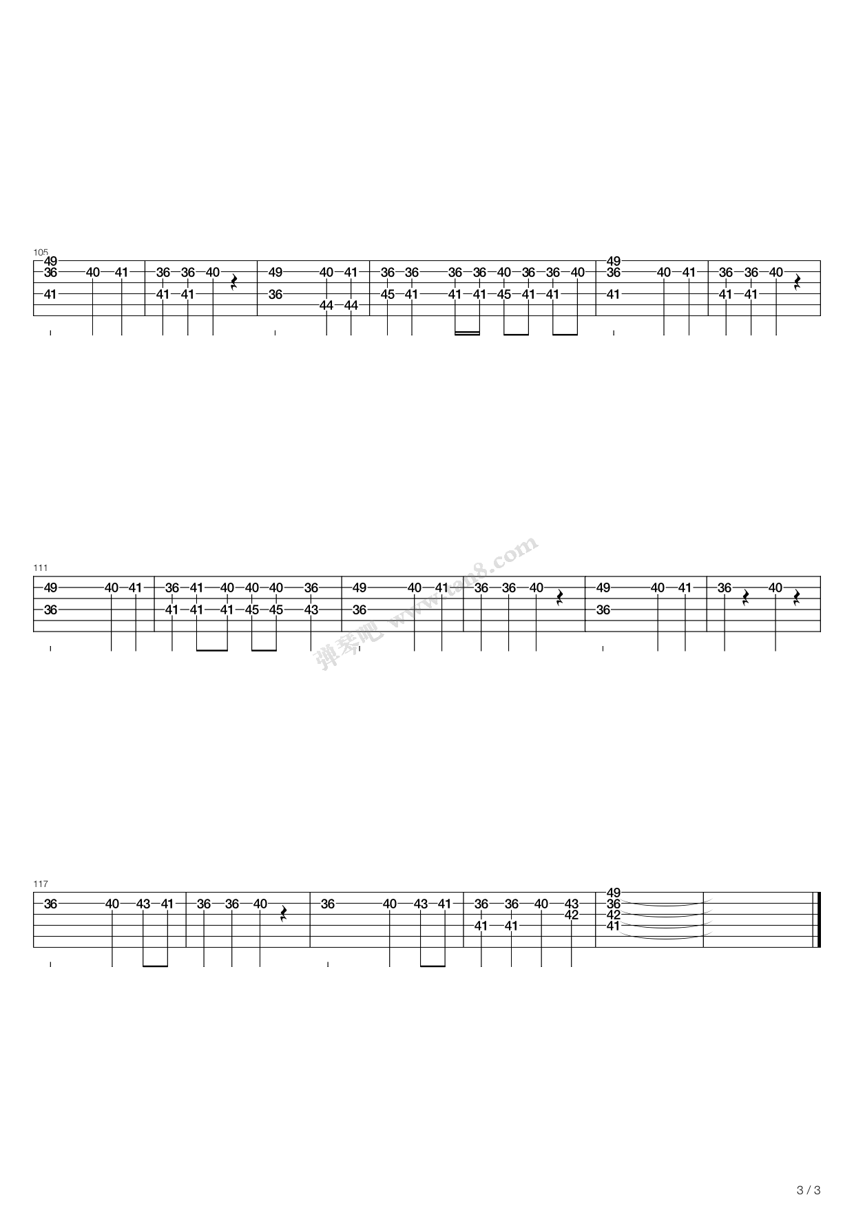 《活火山》,谢霆锋(六线谱 吉他谱吉他谱 第5页