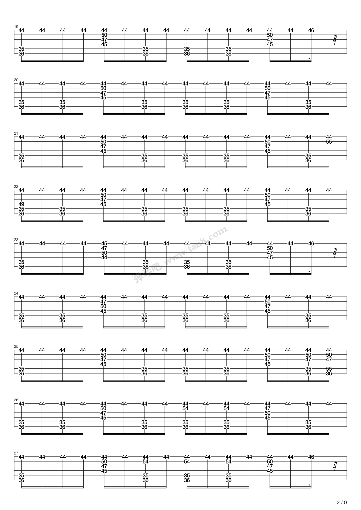 Zombie for guitar. Guitar sheet music and tabs.