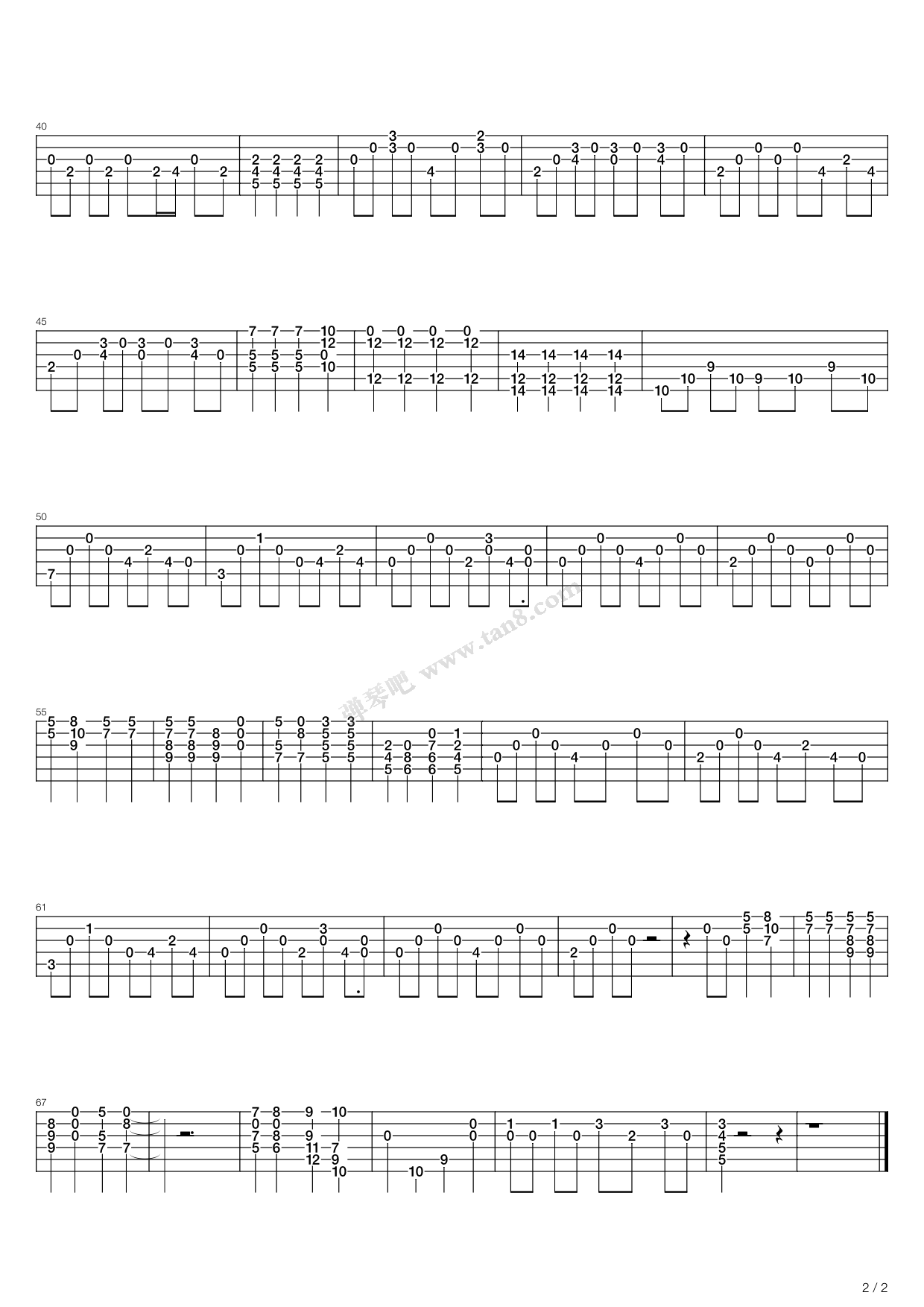 痛爱 吉他谱-虫虫吉他谱免费下载