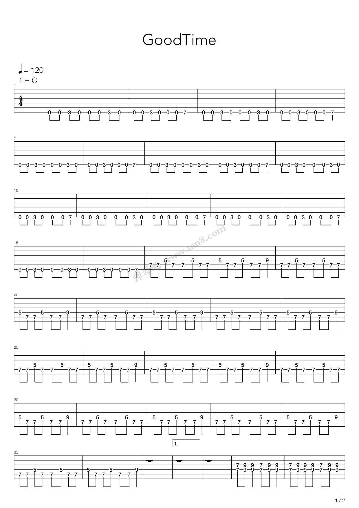 good time 吉他谱-虫虫吉他谱免费下载