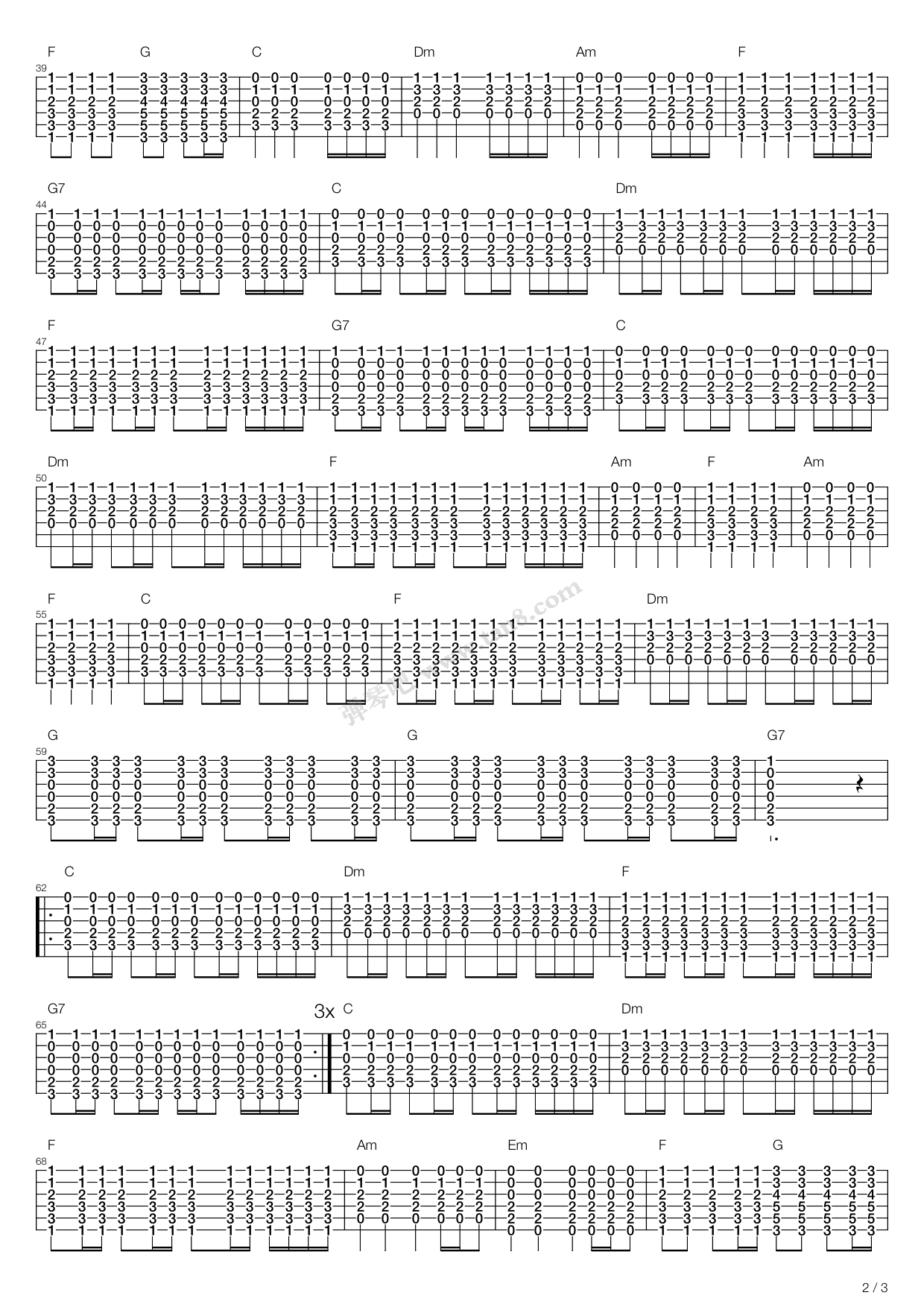 paradise 吉他谱-虫虫吉他谱免费下载