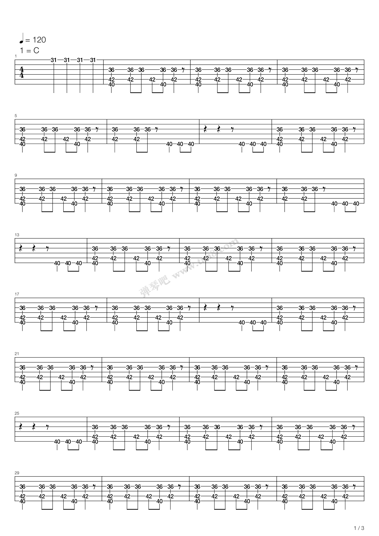 静止 吉他谱-虫虫吉他谱免费下载