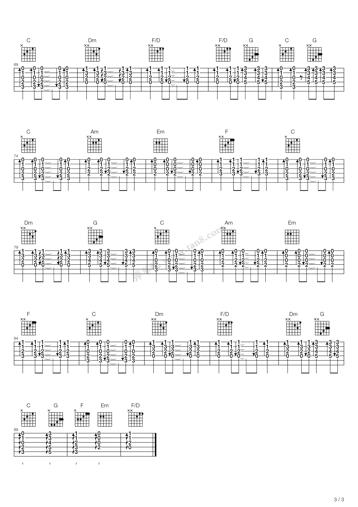 呢喃 吉他谱-虫虫吉他谱免费下载