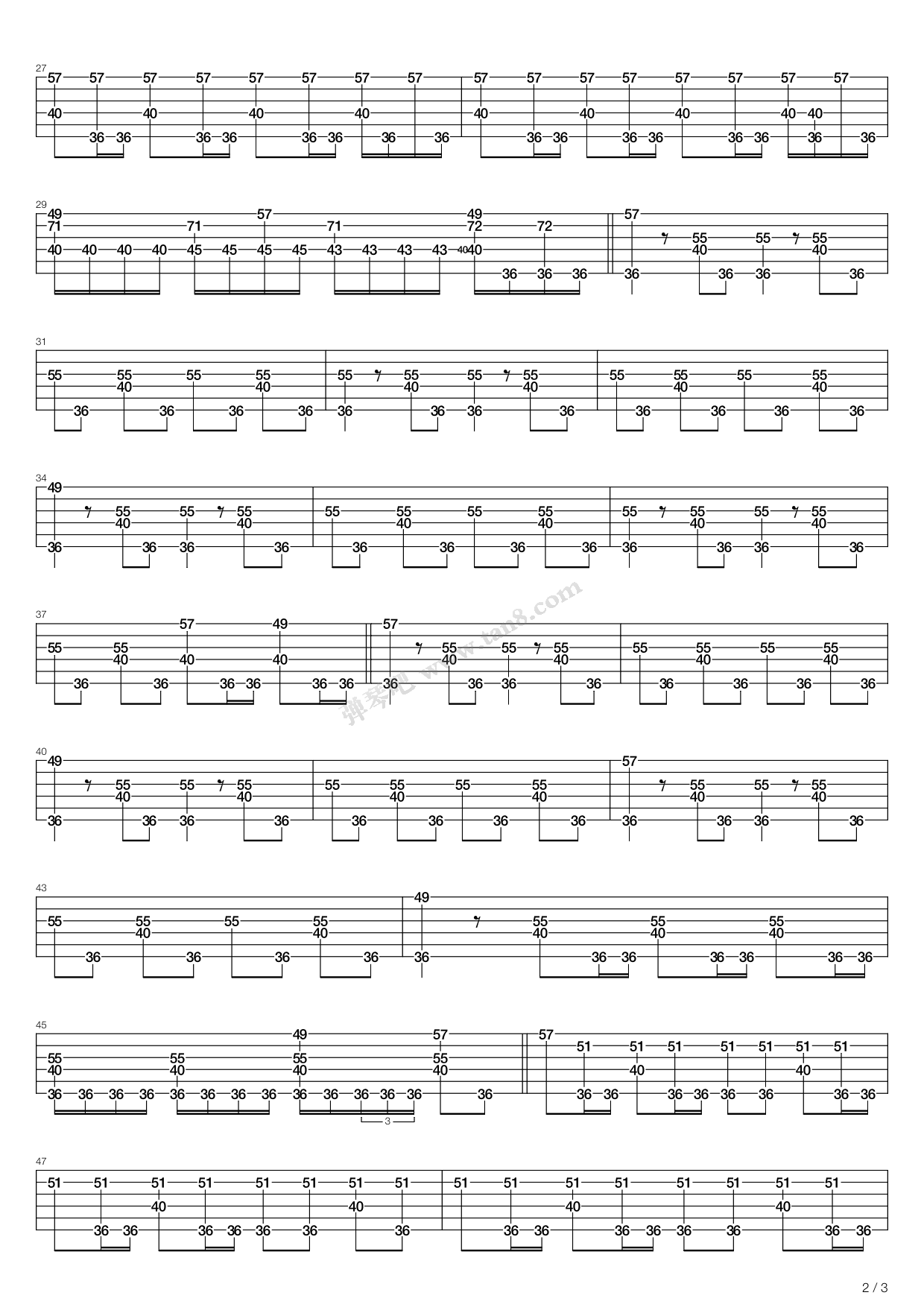 《爱(thrash激流金属版)》,小虎队(六线谱 吉他谱吉他谱 第10页